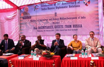 Suratgarh saw the presence of Mr Sergey Beletskiy, Russian Deputy Minister of Agriculture, Shri Gajendra Singh Shekhawat, MoS for Agriculture & Farmers Welfare, and Russian & Indian delegations celebrating 70 years