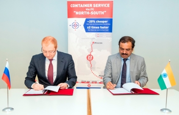 Major railway container operator in India CONCOR and RZD Logistics signed a Memorandum of understanding in Moscow.