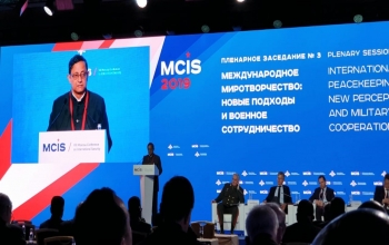 Defence Secretary Mr. Sanjay Mitra spoke about India’s contribution to U.N. Peacekeeping operations at the 8th Moscow Conference on International Security, MCIS-2019 on 25th April.