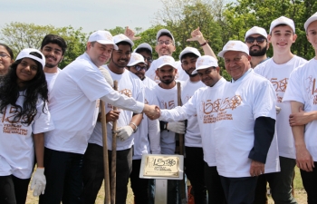 Tree plantation event organized by Consulate General of India, Vladivostok  in cooperation with Far East Federal University(FEFU)  to mark 150th birth anniversary of Mahatma Gandhi.